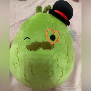 Squishmallows Green Charles with Mustache and Top Hat